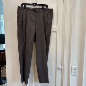 VTG Christian Dior Double Pleated Wool Pants Men's 36x29 Gray Check Talon
